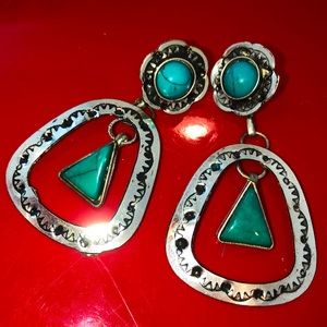 Beautiful handmade silver turquoise earrings